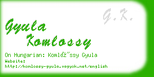 gyula komlossy business card